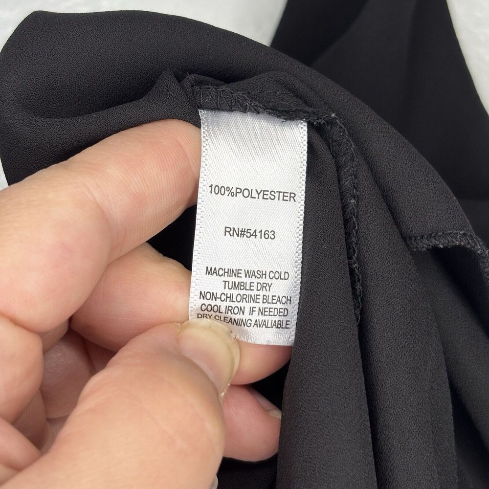 Marc New York Women's Large Black Cropped Top Adj‎ Spaghetti Strap Tiered Flowy - Picture 4 of 4